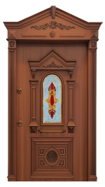 درب ضد سرقت روکش گردو مدل S-2074 | ارغوان درب