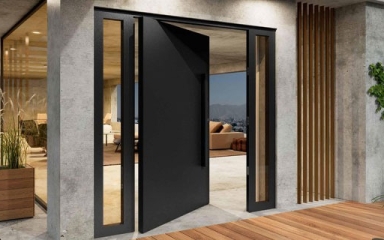 راهنمای کامل درب پیوت (محوری): زیبایی مینیمال و مهندسی مدرن در ورودی شما